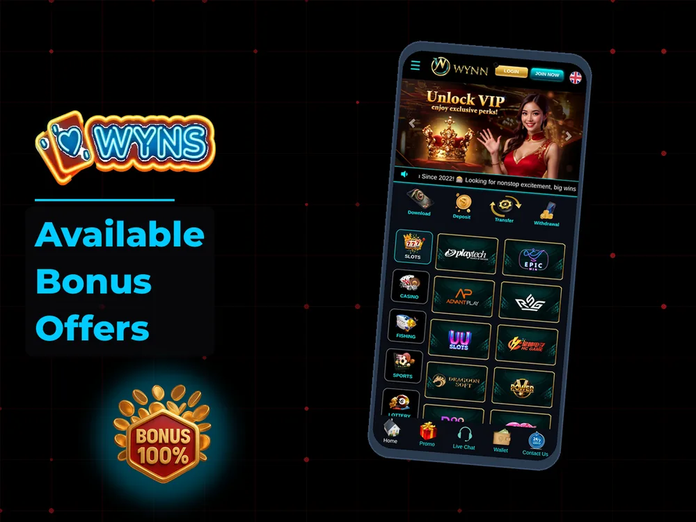 wyns - Available Bonus Offers