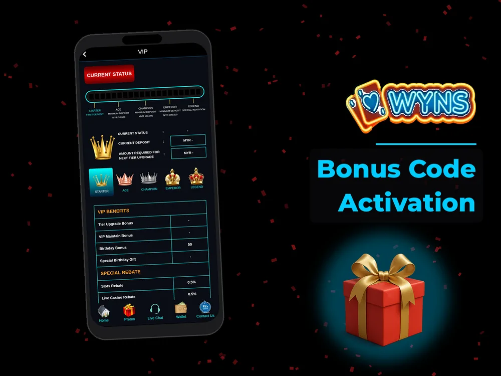 wyns - Bonus Code Activation