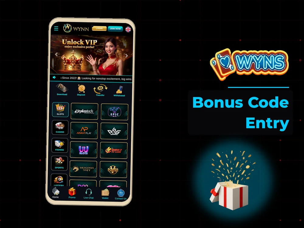 wyns - Bonus Code Entry