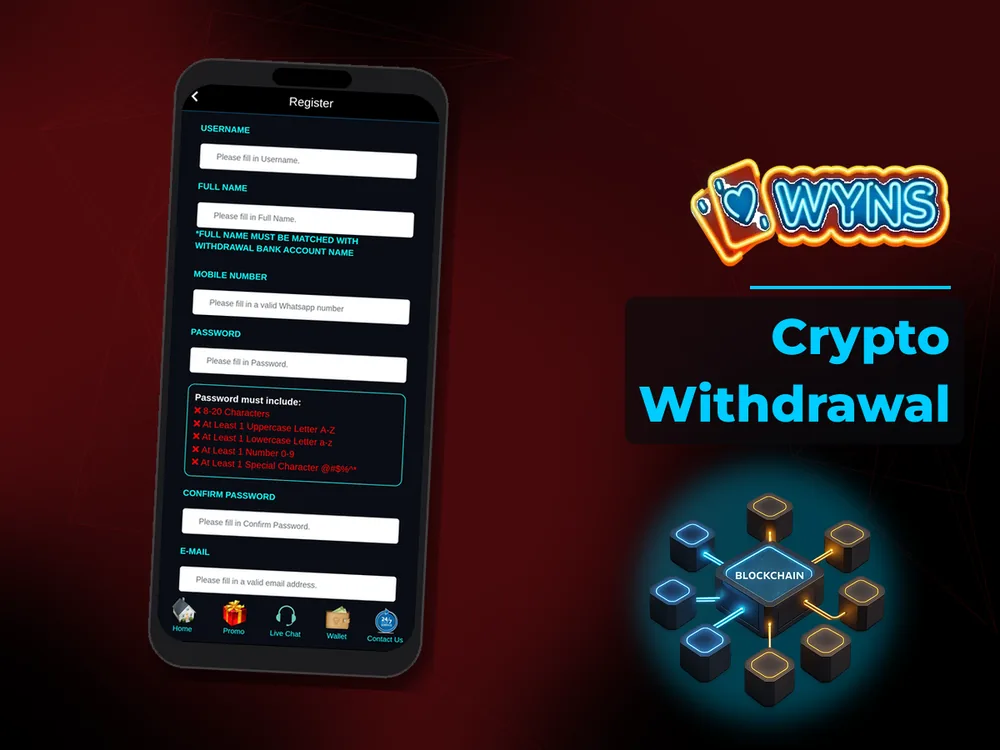 wyns - Crypto Withdrawal