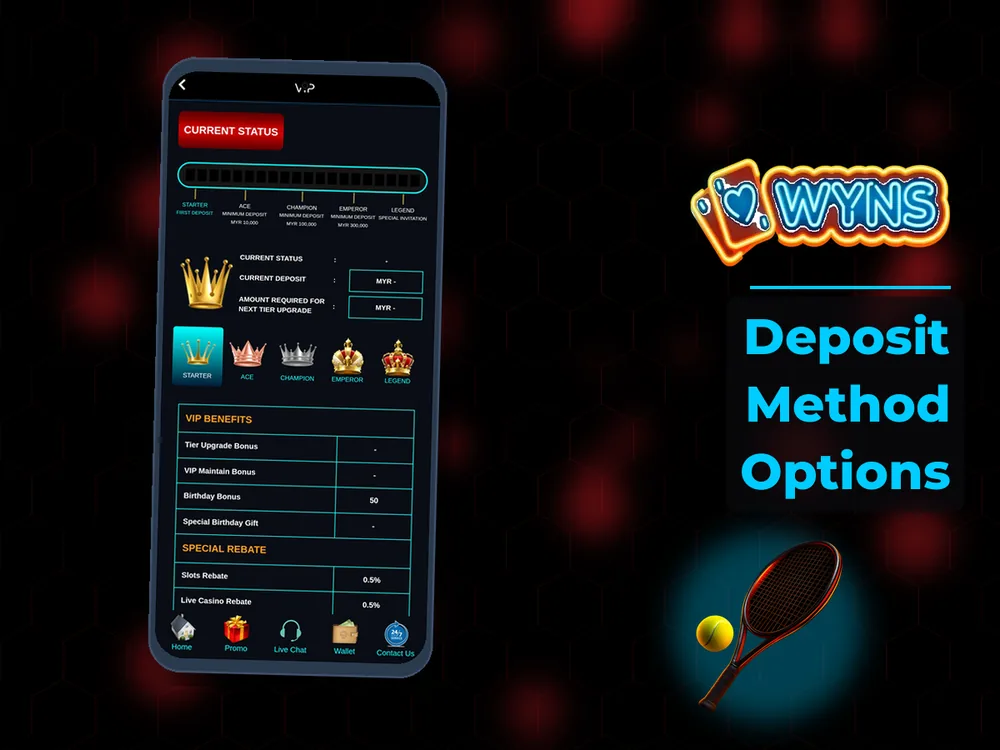 wyns - Deposit Method Options
