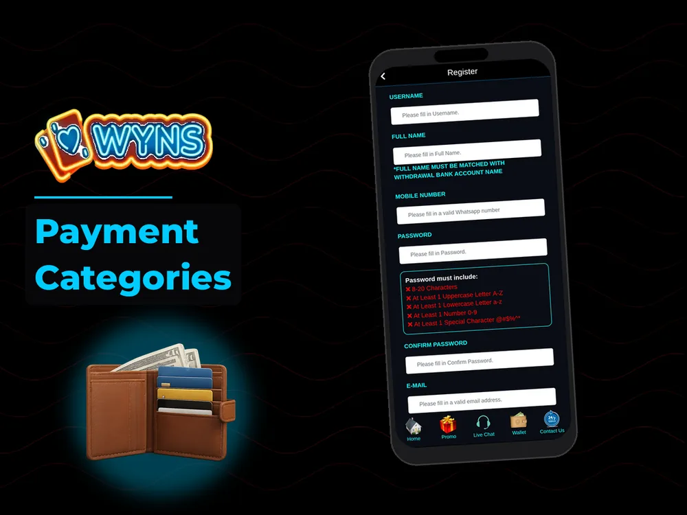 wyns - Payment Categories