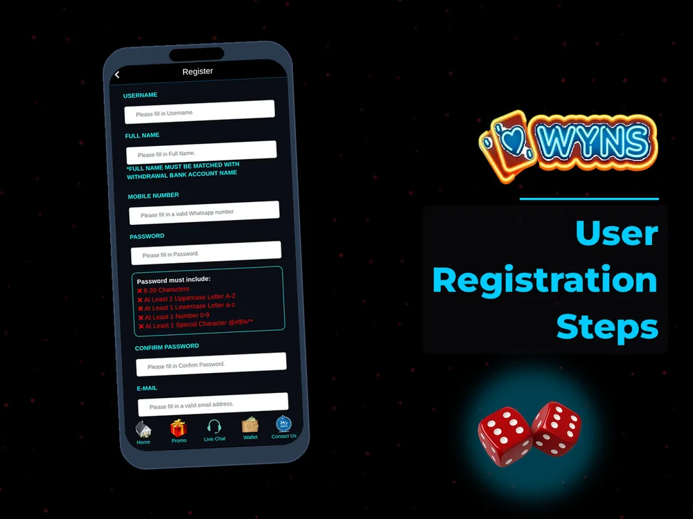 wyns - User Registration Steps